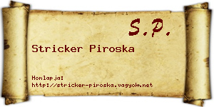Stricker Piroska névjegykártya